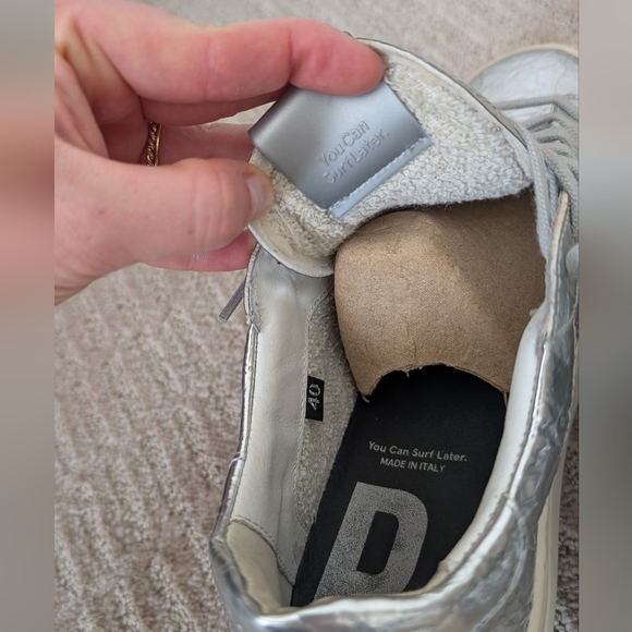 P448 Thea Stellar Sneakers Metallic Silver Size 9 - Picture 4 of 10